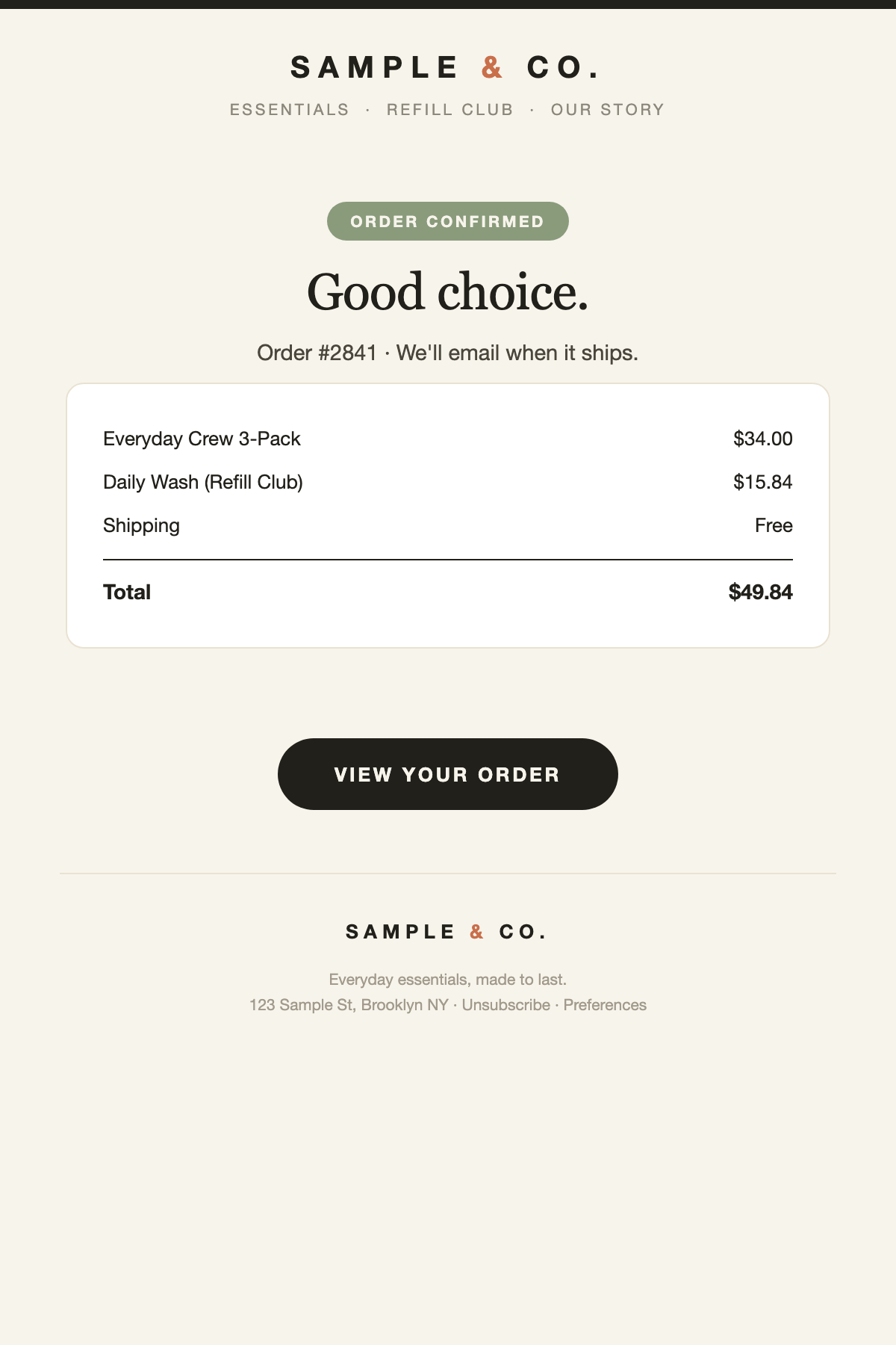 Order Confirmation